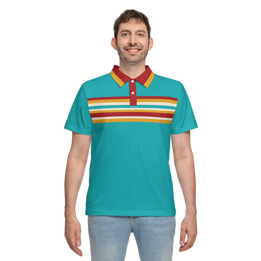 Teal-quila Sunrise Men's Classic Retro Polo