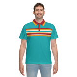 Teal-quila Sunrise Men's Classic Retro Polo