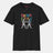 Black t-shirt with 'Cake Fight' graphic design on a white background