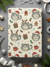 Cute Christmas Cat Wrapping Paper for Festive Gifts