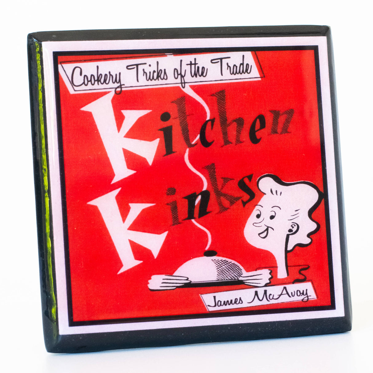 Funny Vintage Cookbook Cover Kitchen Coasters