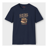 Black t-shirt with 'Cold War Cold Brew Coffee' graphic on a white background