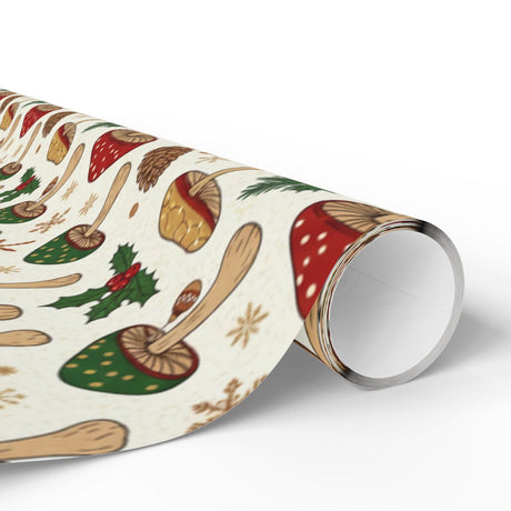Festive Mushroom and Holiday Decorations Wrapping Paper