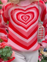 Echo Heart Mock Neck Long Sleeve Sweater