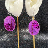 Disco Ball Earrings - Purple