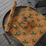 Festive Gingerbread and Holly Christmas Wrapping Paper