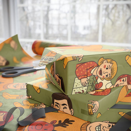 Festive Cartoon Characters Holiday Wrapping Paper product