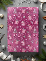 Elegant Pink Christmas Gift Wrap for Festive Celebrations