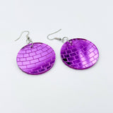 Disco Ball Earrings - Purple