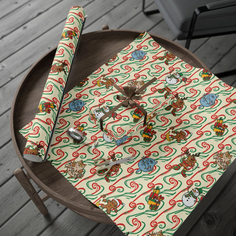Festive Christmas Themed Wrapping Paper Rolls