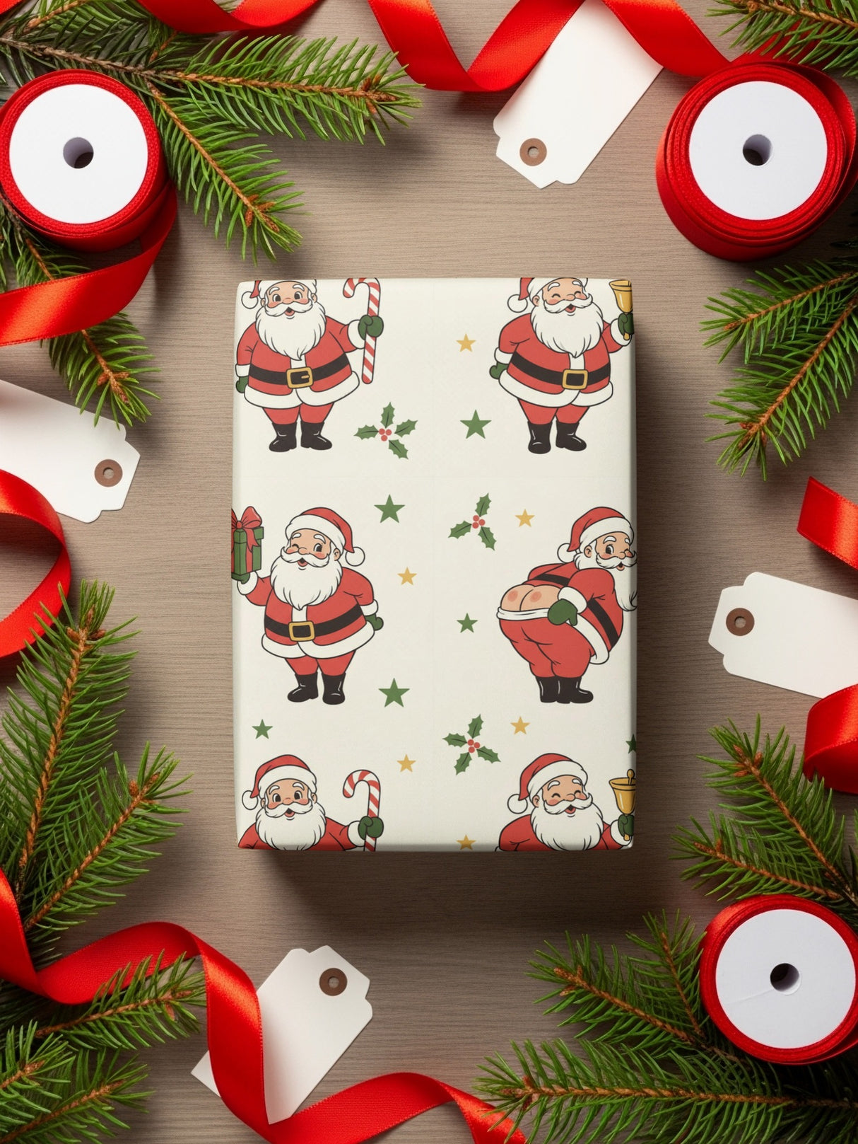 Festive Santa Claus Wrapping Paper Christmas Gift Wrap