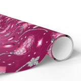 Festive Pink and Silver Holiday Wrapping Paper