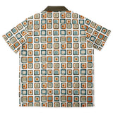 Mod Square Camp Spread Collar Short Sleeve - Retro Button Up Shirt