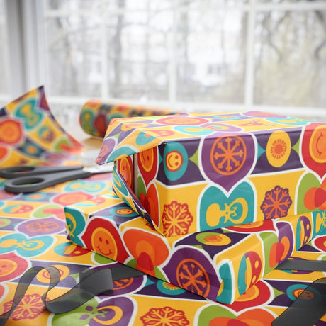 Bright Festive Wrapping Paper for Colorful Gifts