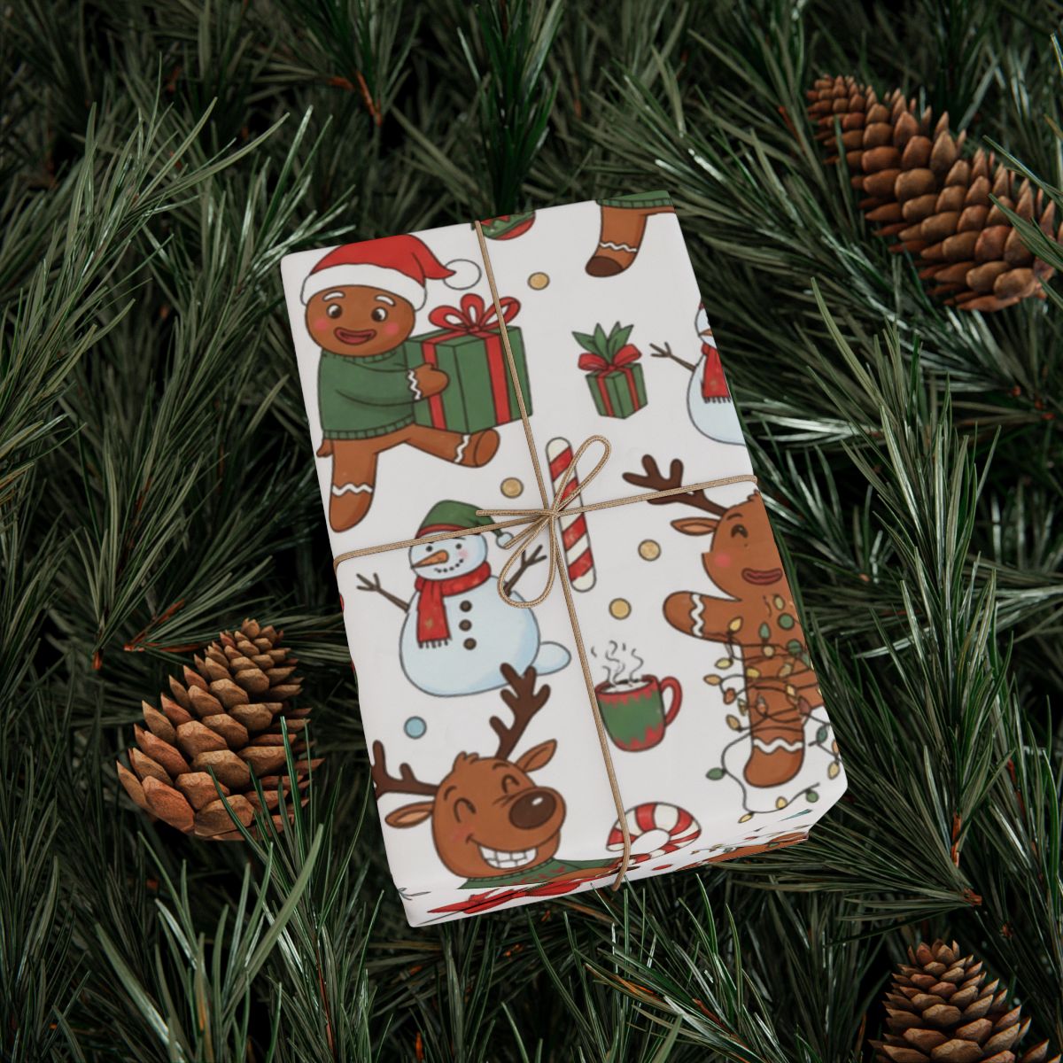 Festive Holiday Wrapping Paper with Christmas Characters