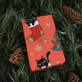 Christmas Cat and Snowflakes Holiday Gift Wrap