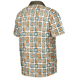 Mod Square Camp Spread Collar Short Sleeve - Retro Button Up Shirt