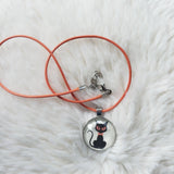 Retro Black Cat Halloween Necklace