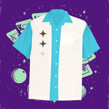Stars! Blue Atomic - Retro Button Up Shirt